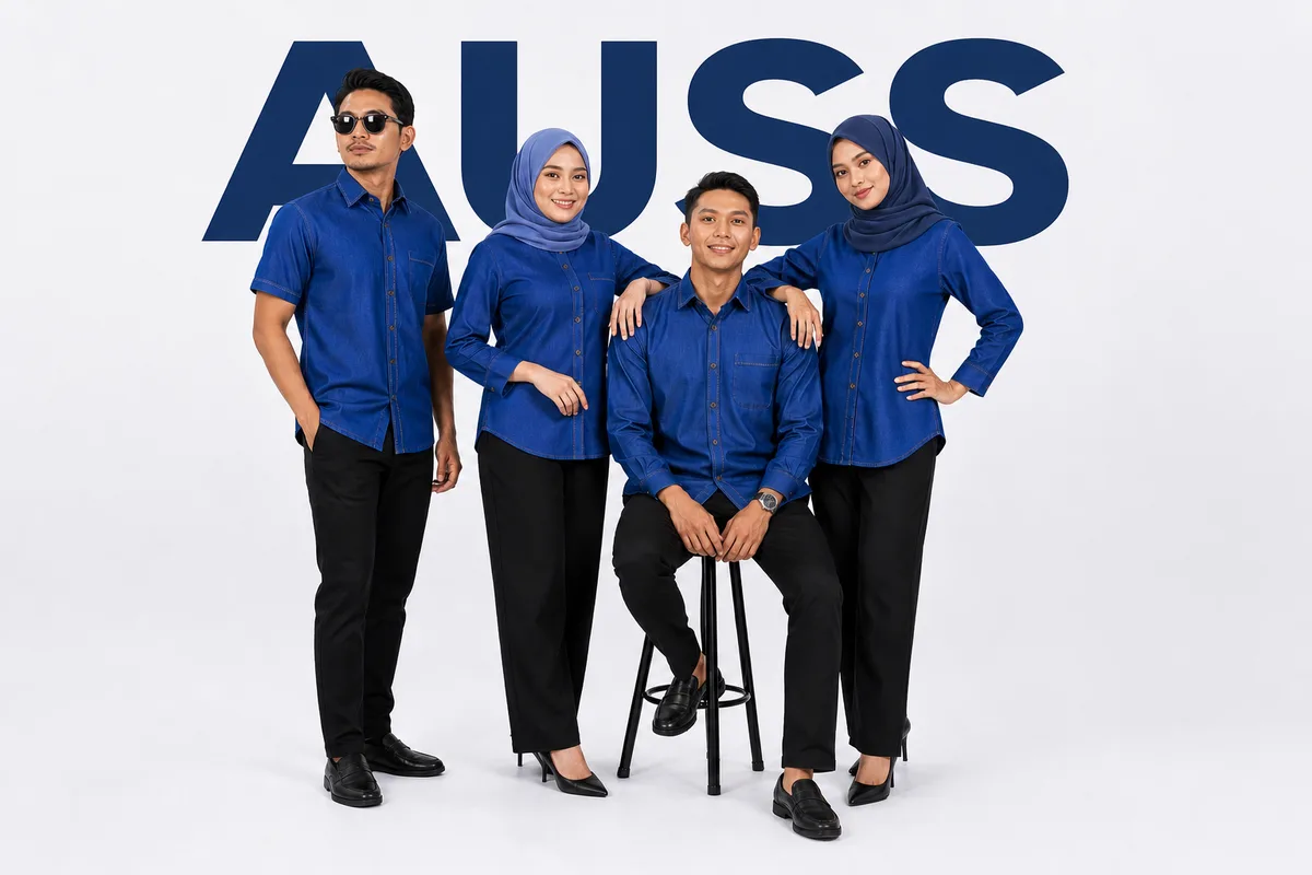 Team AUSS — uniform korporat seragam dan professional